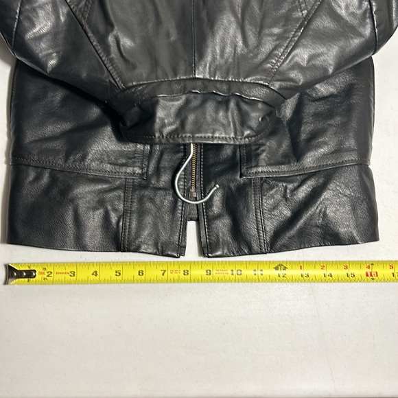 Danier Women’s Black Genuine Italian Leather Jacket Biker Style US Size 2XS - Picture 7 of 10